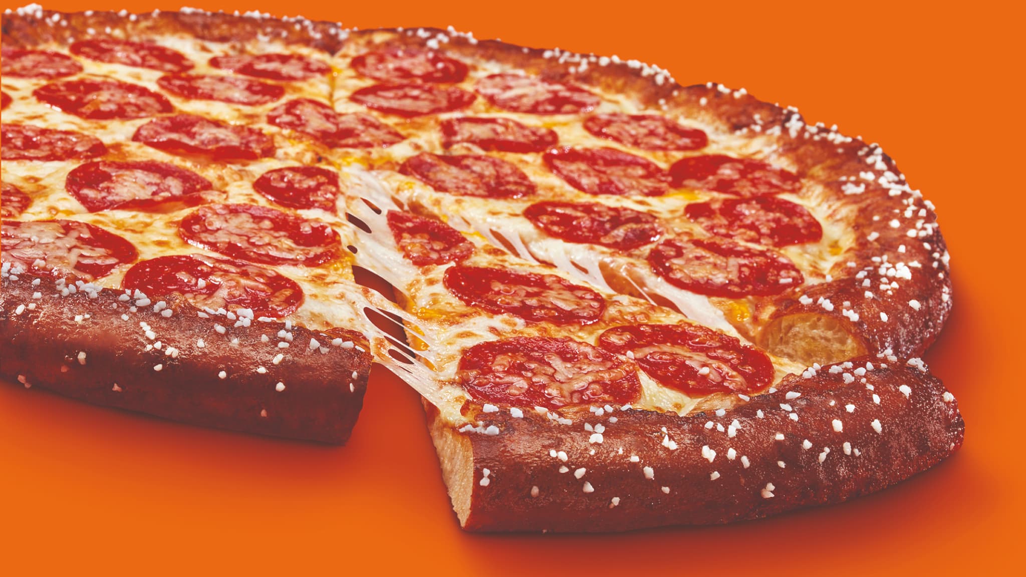 La pizza "Pretzel Crust" de Little Caesars.