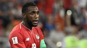 L'attaquant du Panama Luis Tejada lors du match de la Coupe du monde 2018 face à la Tunisie