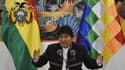 Le président et candidat à sa ré-élection Evo Morales s'adresse à la presse à la Grande Maison du Peuple, le 23 octobre 2019