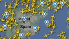 Capture de Flight Radar vendredi 4 novembre à 10h, heure de suspension de l'espace aérien dans plusieurs provinces espagnoles