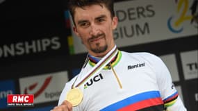 "Je ne suis pas rassasié!": l'ambition de Julian Alaphilippe sur RMC, qui a conservé son titre de champion du monde