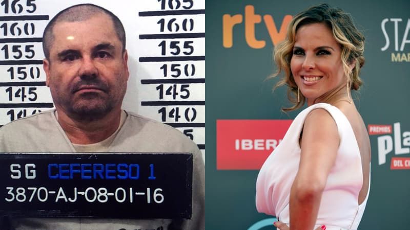 Le trafiquant de drogue El Chapo après sa capture le 8 janvier 2016, et l'actrice mexicaine Kate del Castillo.