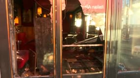 L'intérieur du restaurant La Rotonde ravagé ce matin par un incendie.