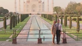 Le couple Macron devant le Taj Mahal, le 11 mars 2018