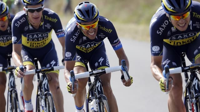 Alberto Contador a repris 1'09 à Chris Froome lors de la 13e étape du Tour de France