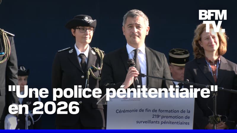 Prisons: la conférence de presse de Gérald Darmanin devant les étudiants de l'École nationale d'administration pénitentiaire d'Agen