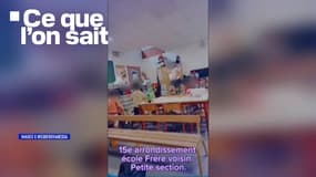 La vidéo d'une enseignante de l'école maternelle de Frères-Voisins à Paris, qui a frappé début septembre 2024 une élève de trois ans.