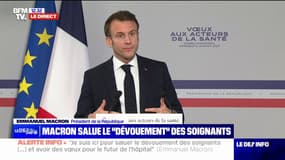 "Le Covid a montré que la Santé n'est pas simplement une politique publique parmi d'autres mais qui permet [de soutenir] toutes les autres", souligne Emmanuel Macron