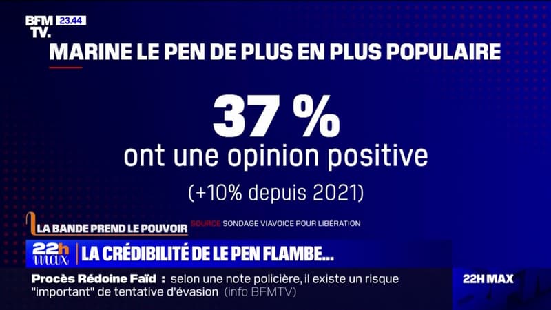 Rassemblement National: 37% des Français ont une opinion positive de Marine Le Pen