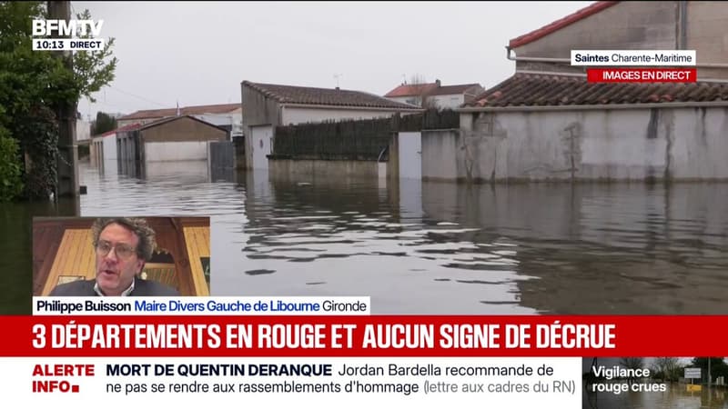 "Une route nationale a été complétement coupée ce matin", déplore le maire de Libourne, en Gironde