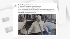Pierre Laffitte, fondateur de Sophia Antipolis et ancien sénateur est mort dans la nuit de mardi à mercredi