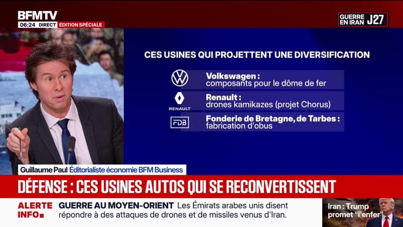 Volkswagen, Renault...Des usines automobiles en difficulté reconverties dans l'armement