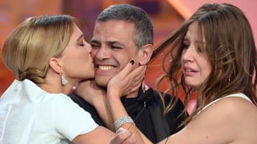 Abdellatif Kechiche, Léa Seydoux et Adèle Exarchopoulos à Cannes, avant la polémique.