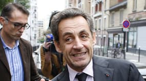Nicolas Sarkozy, le 7 octobre, devant la Mosquée de Paris.