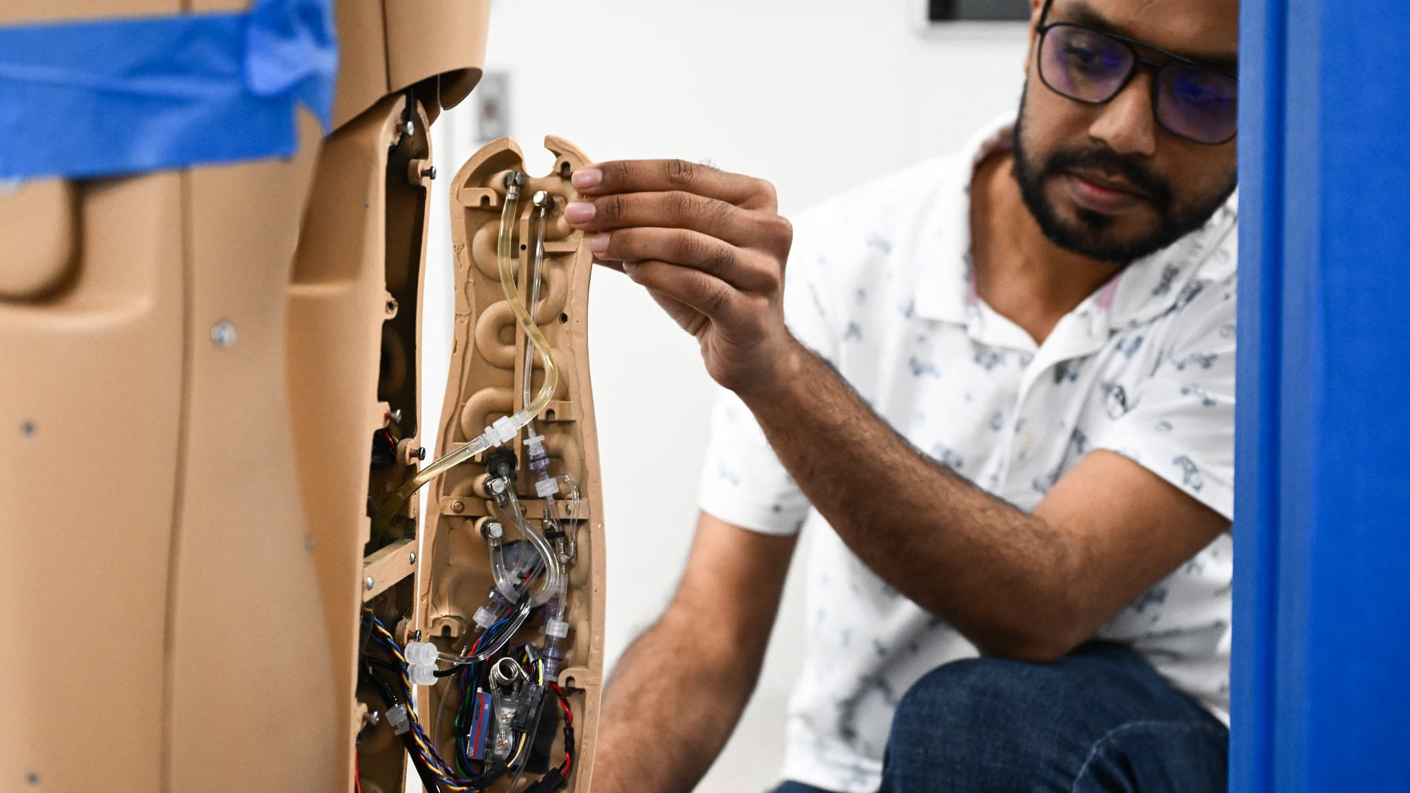 Le robot thermique Andi est utilisé pour simuler les effets de la canicules sur le corps humain (le 20 juillet à Phoenix aux Etats-Unis).