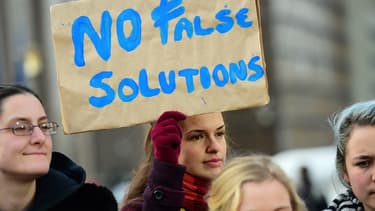 Manifestation contre le projet de traité de libre-échange transatlantique à Bruxelles, en décembre 2014.