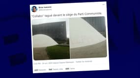 La façade du PCF taguée à Paris