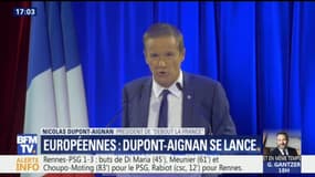 Nicolas Dupont-Aignan annonce sa candidature pour les élections européennes
