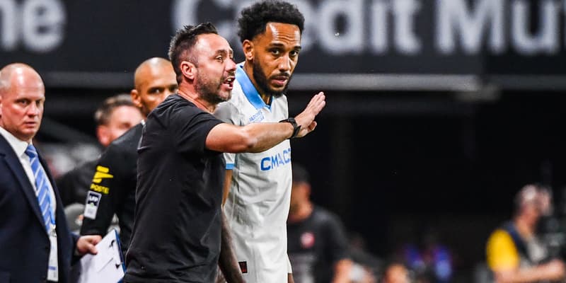 Roberto De Zerbi et Pierre-Emerick Aubameyang