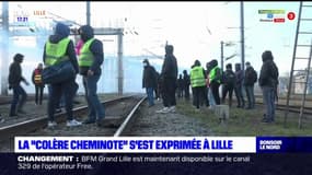 Lille: des manifestants sur les voies en gare, la circulation interrompue partiellement