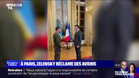 Emmanuel Macron remet la légion d'honneur à Volodymyr Zelensky lors de son déplacement à Paris