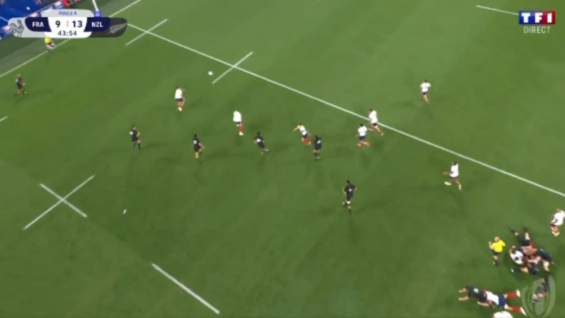 Le deuxième essai de la Nouvelle-Zélande contre la France lors du match d'ouverture de la Coupe du monde, le 08/09/2023