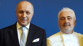 Laurent Fabius et Guy Savoy lors d'une conférence de presse le 21 janvier 2015.