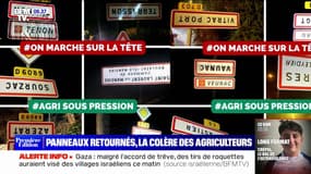 Des syndicats agricoles retournent les panneaux d'entrée de communes pour dénoncer la concurrence déloyale du marché