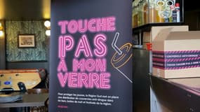 La région Provence-Alpes-Côte d'Azur a lancé le dispositif "Touche pas à mon verre" et distribue des couvercles anti-drogues.