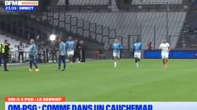 Les remplaçants marseillais lors du décrassage après le Classique
