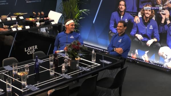 Federer and Nadal smile