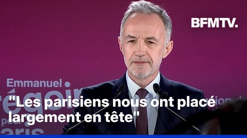 Emmanuel Grégoire annonce arriver "largement en tête" du 1er tour à Paris