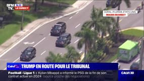 Donald Trump en route pour le tribunal de Miami en vue de sa comparution