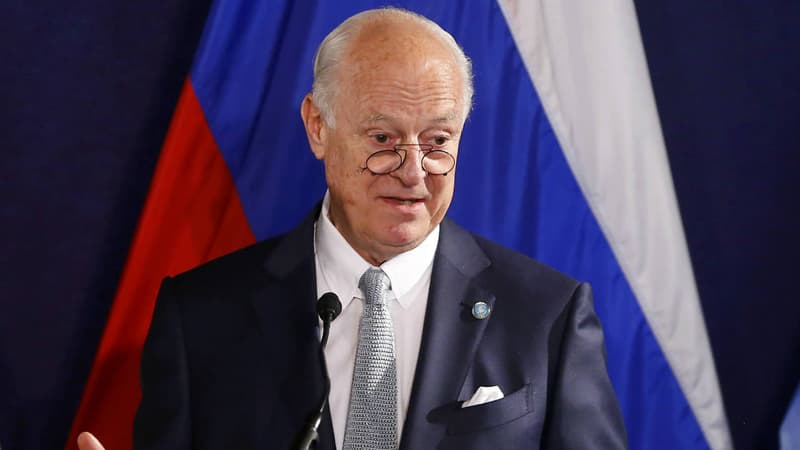 L'envoyé spécial de l'ONU Staffan de Mistura, le 26 mai 2016. lors d'une conférence de presse à Vienne. 