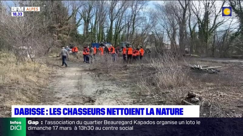 Alpes-de-Haute-Provence: des chasseurs nettoient la nature au bord de la Durance à Dabisse
