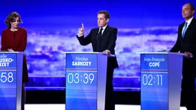 Nicolas Sarkozy lors du premier débat de la droite et du centre.
