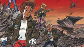 Détail de la couverture de la BD "Spirou et la Gorgone bleue" de Dany et Yann