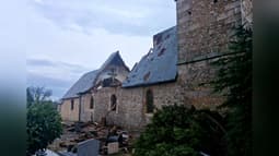 L'église de Vallailes dans l’Eure a été détruite par l'orage par ce mercredi 25 juin 2025. 