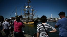Le Shtandart lors des Fêtes maritimes de la Rochelle, le 19 juin 2024 