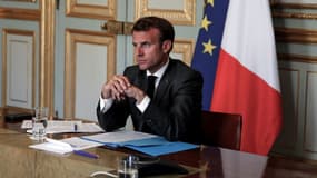 Le président Emmanuel Macron à l'Elysée, le 18 mai 2020 à Paris