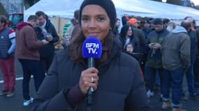 Karine Le Marchand sur l'autoroute A4 à Jossigny (Seine-et-Marne), le 29 janvier 2024.