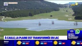 Alpes-Maritimes: un important lac s'est formé dans la plaine de Caille