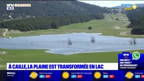 Alpes-Maritimes: un important lac s'est formé dans la plaine de Caille