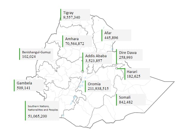 La carte des arbres plantés le 29 juillet en Éthiopie La carte des arbres plantés le 29 juillet en Éthiopie