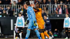 Stole Dimitrievski et Vinicius Junior lors de Valence-Real, le 03/01/2025