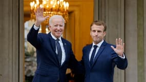 Emmanuel Macron et Joe Biden à l'ambassade française du Vatican à Rome 29 octobre 2021