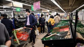 Un supermarché de Pékin, le 12 mai 2022
