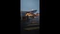 Tempête Ciara: les vents violents font vaciller le toit de cette station-service de Boulogne-sur-Mer