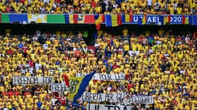 Les supporteurs de la Roumanie face à l'Ukraine lors de l'Euro 2024, le 17/06/2024