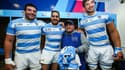 Maradona et les joueurs du XV d'Argentine en 2015